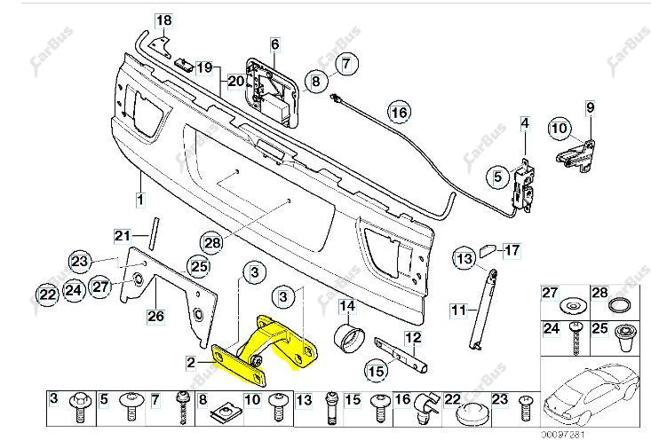 Петля кришки (двері) багажника BMW X5 E53 (2003-2006) рестайл - 1
