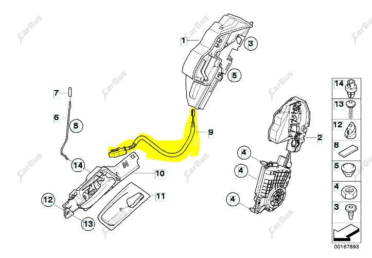 Трос двери BMW X5 E70 (2010-2013) рестайл - 1