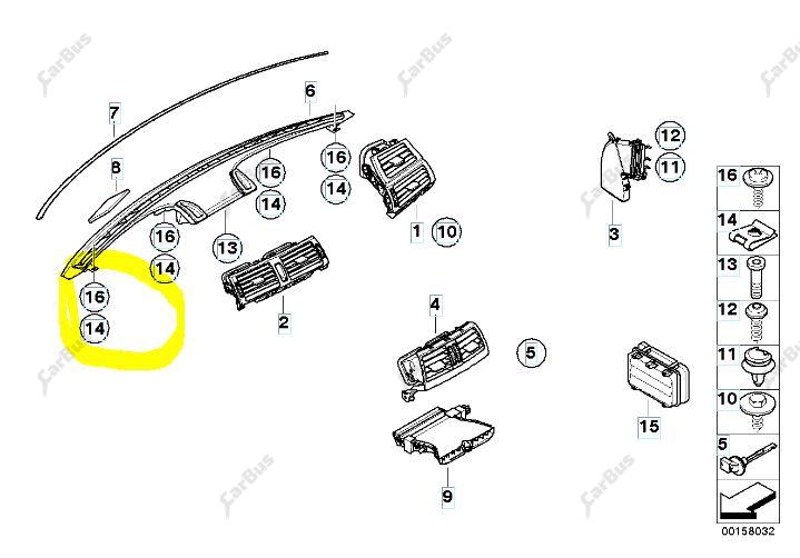 Дефлектор обдува салона BMW X5 E70 (2010-2013) рестайл - 1