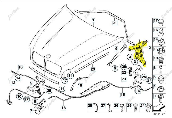 Петля капота права BMW X5 E70 (2010-2013) рестайл - 1