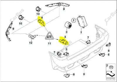 Парктроник (датчик парковки) BMW X5 E53 (2003-2006) рестайл