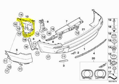 Кронштейн (крепление) заднего бампера правый BMW X5 E70 (2007-2010) дорестайл