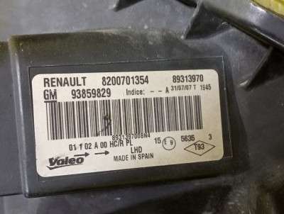 Фара передня ліва Renault Trafic II, Opel Vivaro II, Nissan Primastar II (2006-2014) рестайл