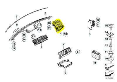 Дефлектор обдува салона BMW X5 E70 (2010-2013) рестайл