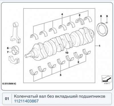 Колінвал BMW X5 E53 (2003-2006) рестайл