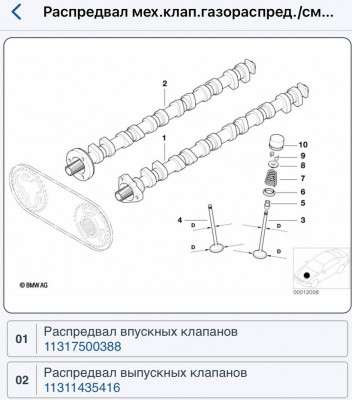 Распредвал BMW X5 E53 (2003-2006) рестайл