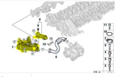 Радіатор системи EGR BMW X5 E70 (2007-2010) дорестайл