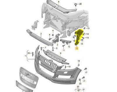 Кронштейн (кріплення) переднього бампера правий Audi Q7 (2006-2009)