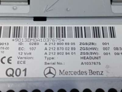 Магнитола Mercedes-Benz W212 E350 (2009-2016)