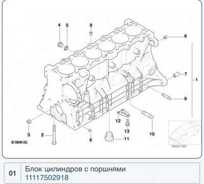 Блок двигуна (циліндрів) BMW X5 E53 (2003-2006) рестайл
