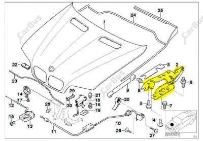 Петля капота права BMW X5 E53 (2003-2006) рестайл