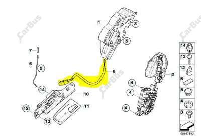 Трос двери BMW X5 E70 (2010-2013) рестайл