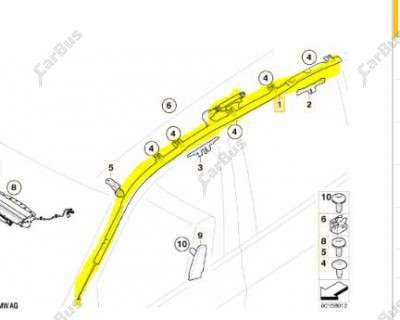 Подушка безпеки бокова (шторка) BMW X5 E70 (2007-2010) дорестайл