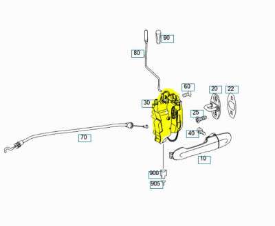 Замок дверей передньої лівої Mercedes-Benz Vito W 639 (2003-2010) дорестайл