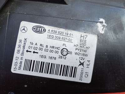 Фара передняя правая Mercedes-Benz Vito W 639 (2010-2014) рестайл