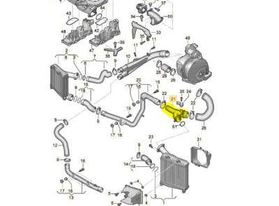 Патрубок інтеркулера Volkswagen Touareg (2007-2010) рестайл