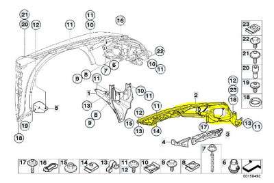 Кронштейн (кріплення) крила правий BMW X5 E70 (2010-2013) рестайл