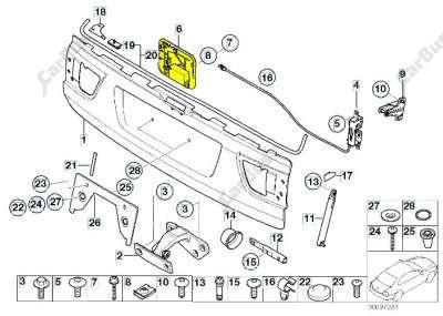 Замок крышки (двери) багажника BMW X5 E53 (2003-2006) рестайл