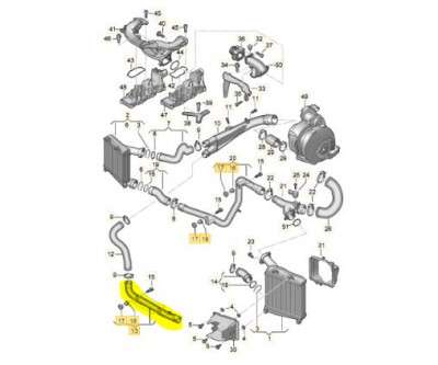 Патрубок інтеркулера Volkswagen Touareg (2007-2010) рестайл