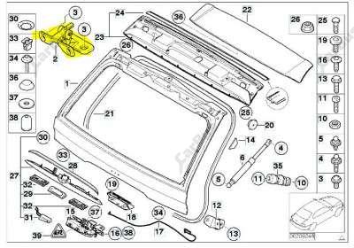 Петля кришки (двері) багажника BMW X5 E53 (2003-2006) рестайл
