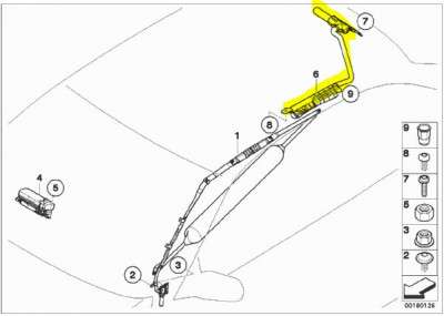 Подушка безпеки бокова (шторка) BMW X5 E53 (2003-2006) рестайл