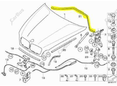 Уплотнитель капота BMW X5 E70 (2010-2013) рестайл