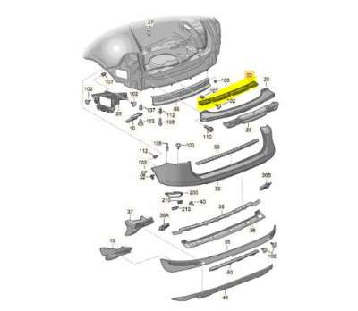 Кронштейн (кріплення) заднього бампера центральний Volkswagen Touareg NF (2010-2014)