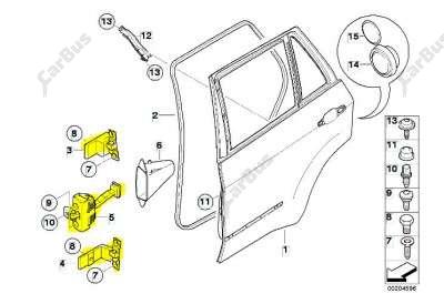Петля двері задньої правої BMW X5 E70 (2010-2013) рестайл