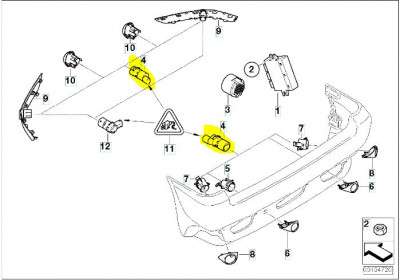 Парктроник (датчик парковки) BMW X5 E53 (2003-2006) рестайл
