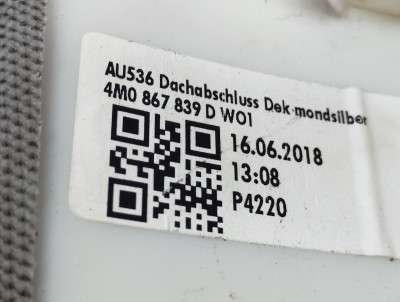 Обшивка салону задня частина потолка Audi Q7 4M(2015-2020)