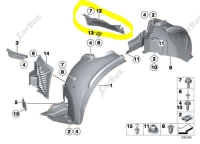 Підкрилок (захист крила) передній правий BMW X5 E70 (2010-2013) рестайл