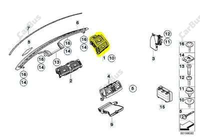 Дефлектор обдування салону BMW X5 E70 (2010-2013) рестайл