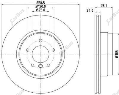 Диск тормозной задний BMW X5 E70 (2007-2010) дорестайл