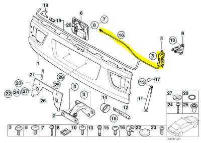 Замок крышки (двери) багажника BMW X5 E53 (2003-2006) рестайл